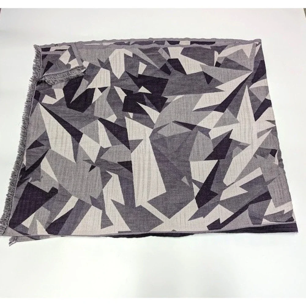 Lululemon Sit In Silence Scarf Wrap Oversized Silk Wool Geometric Arm Holes